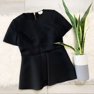 Kate Spade Black Peplum Top XS